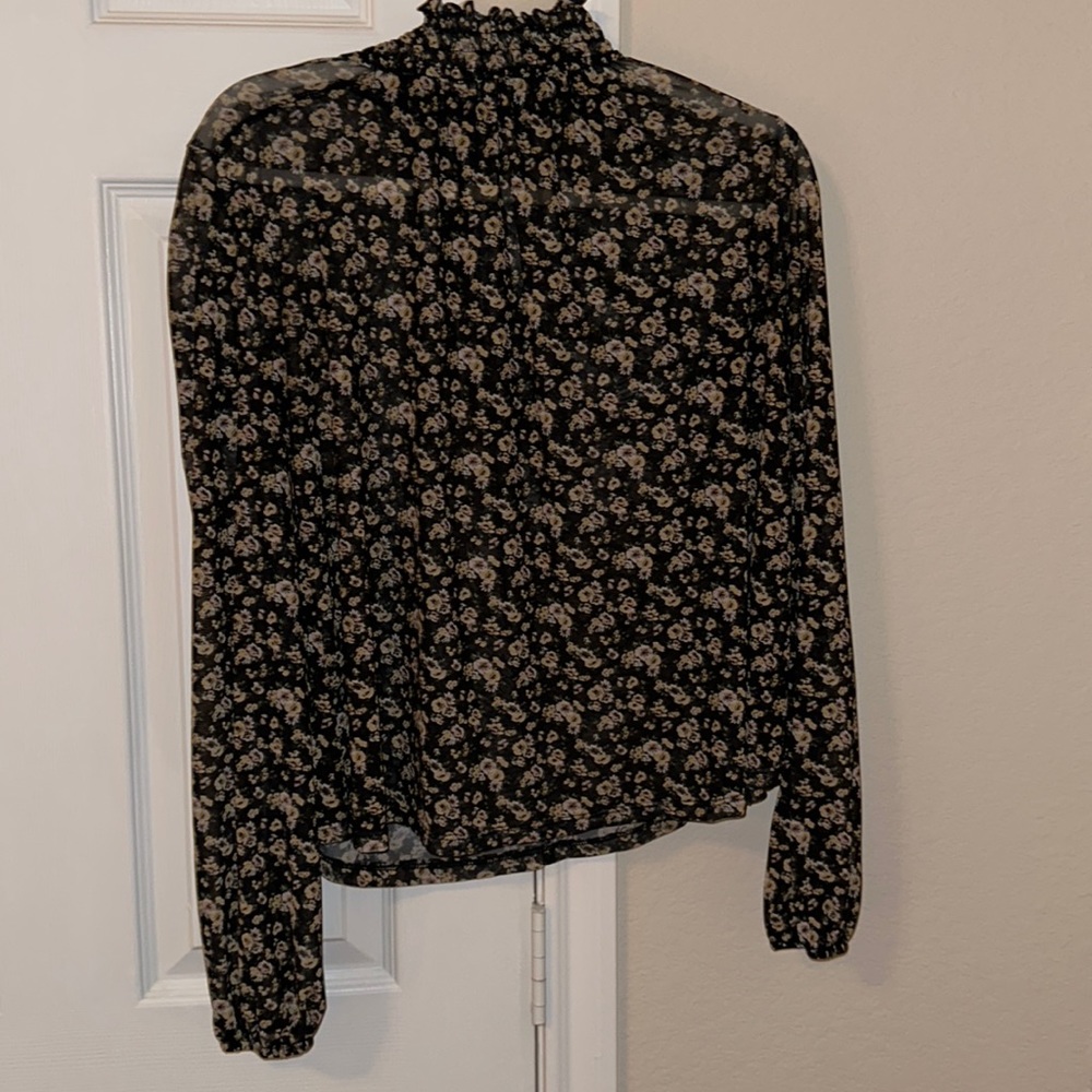 Sheer black floral top